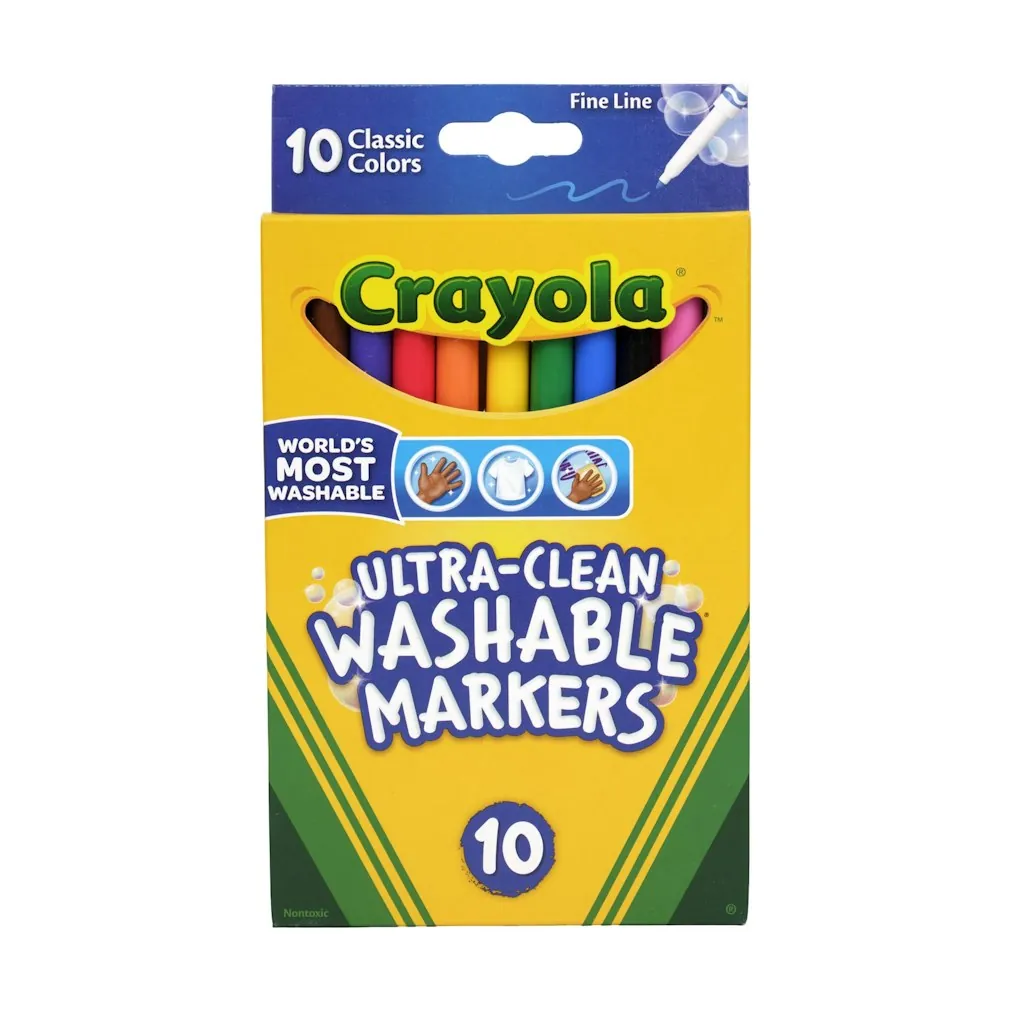 Crayola Ultra-Clean Washable Fine Line Markers 10-Pack
