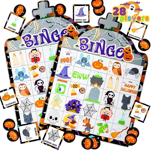 Joyin 28 Players Halloween Bingo Game Cards