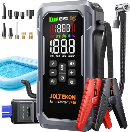 Joltekon 6000A 160PSI 9-in-1 Car Battery Jump Starter with Air Compressor & Air Blower