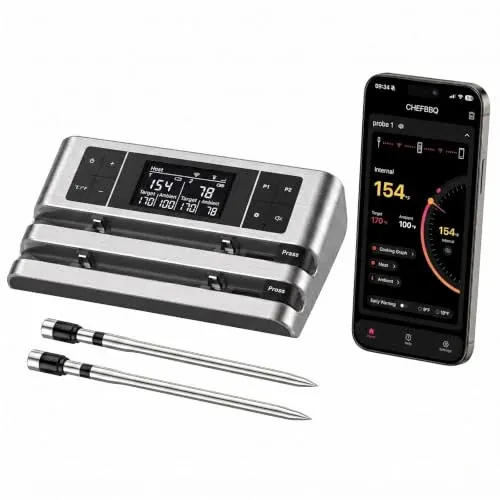 Dewjom Wireless Dual-Probe Meat Thermometer with 500FT App Monitoring