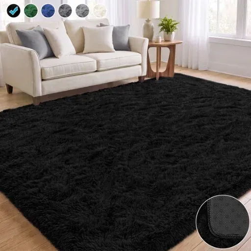 Nefoso Shag Area Rug 5' x 7' Soft Fluffy Carpet