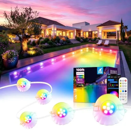 100FT RGB Swimming Pool LED String Lights