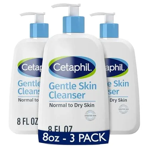 3-Pack 8-Oz Cetaphil Gentle Cleanser, Hydrating Face & Body Wash
