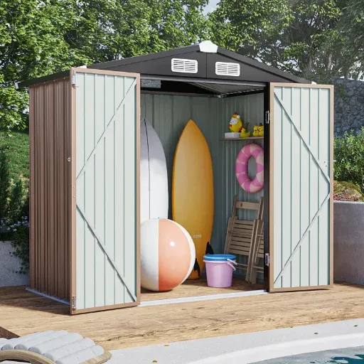JolyDale 6 ft. W x 4 ft. D Metal Storage Shed