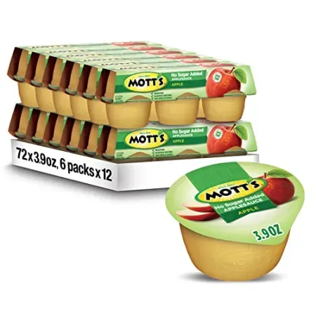 72-Pack 3.9oz Mott's No Sugar Added Applesauce