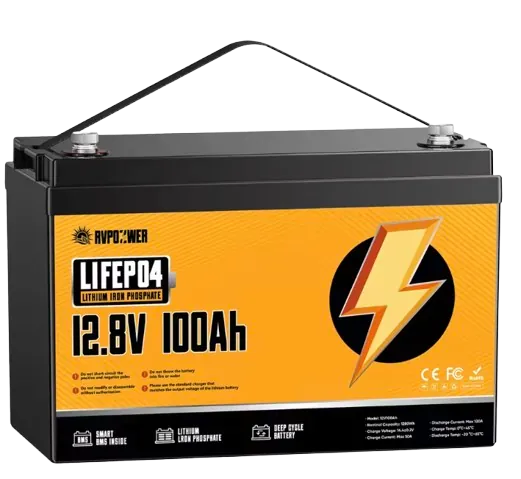 RVPozwer 12.8V 100Ah Lithium Iron Phosphate Battery