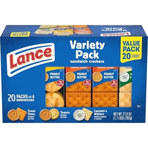 Lance Sandwich Crackers Variety Pack 4 x 20-Pk