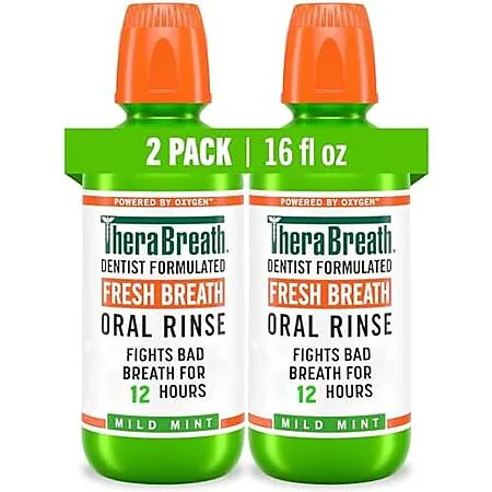 2-Pk 16-Oz TheraBreath Fresh Breath Oral Rinse (Mild Mint)