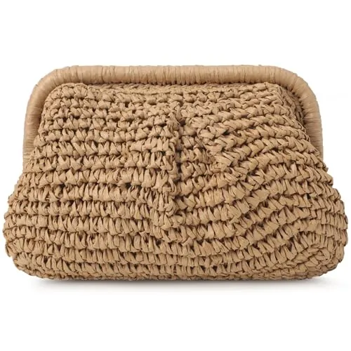 Clothirily Straw Clutch Purse