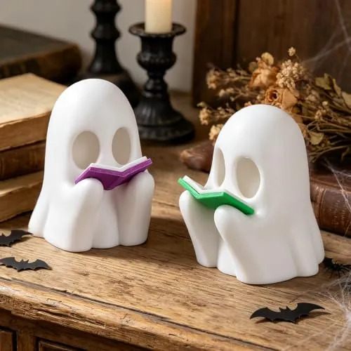 Ghost Reading Halloween Decorations 2-Pcs