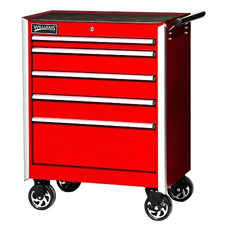 Williams Rollcab 5-Drawer Commercial Aluminum Tool Cabinet (Red)
