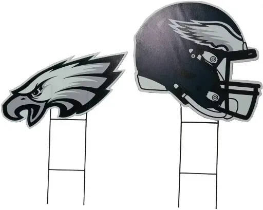 NFL Philadelphia Eagles Logo and Helmet 2-Pack Yard Sign Set