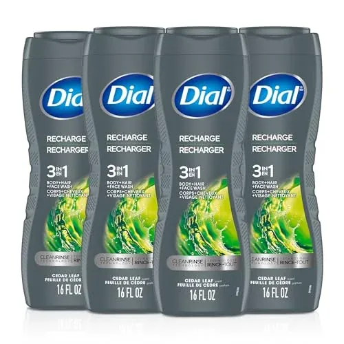 4-Pack 16-Oz Dial Men 3-in-1 Body, Hair & Face Wash