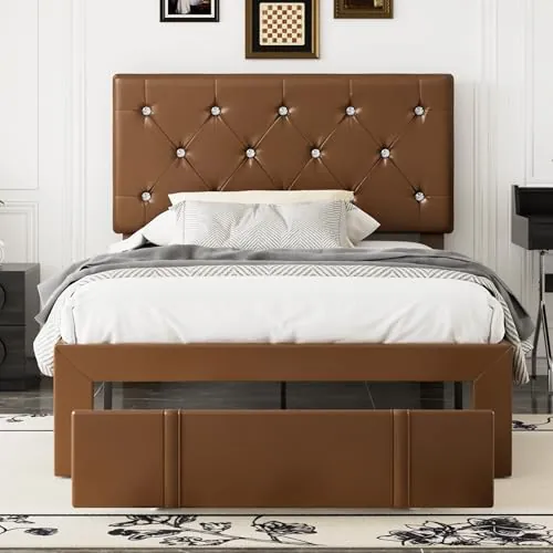 VECELO Twin Size Bed Frame with Storage Drawers