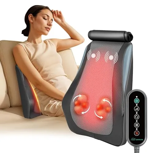 Snailax Shiatsu Back & Neck Massager Pillow w/ Heat & 3D Kneading