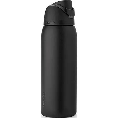 40-Oz Owala FreeSip Insulated Stainless Steel Water Bottle w/ Straw (Very, Very Dark)