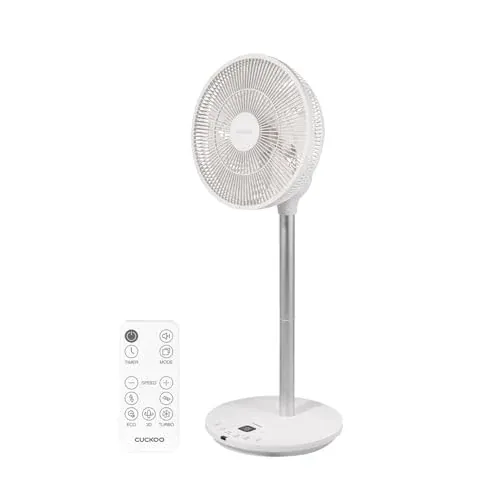 CUCKOO Oscillating Pedestal Fan with Remote, White, CF-AC1410WH