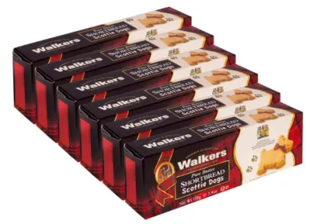 6-pack Walkers Shortbread Scottie Dogs Cookies (3.9 oz. Boxes)