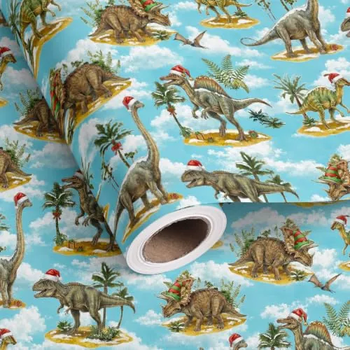 Dinosaur Christmas Wrapping Paper Roll