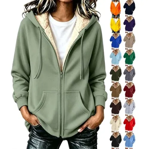 Soft Fleece Lined Zip Up Hoodie