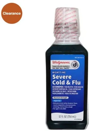 Walgreens Nighttime Severe Cold & Flu Liquid Vapor Ice 2-Pack