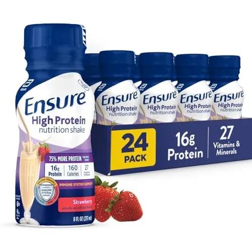 24-Pack 8-Oz Ensure High Protein Nutritional Shake (Strawberry)