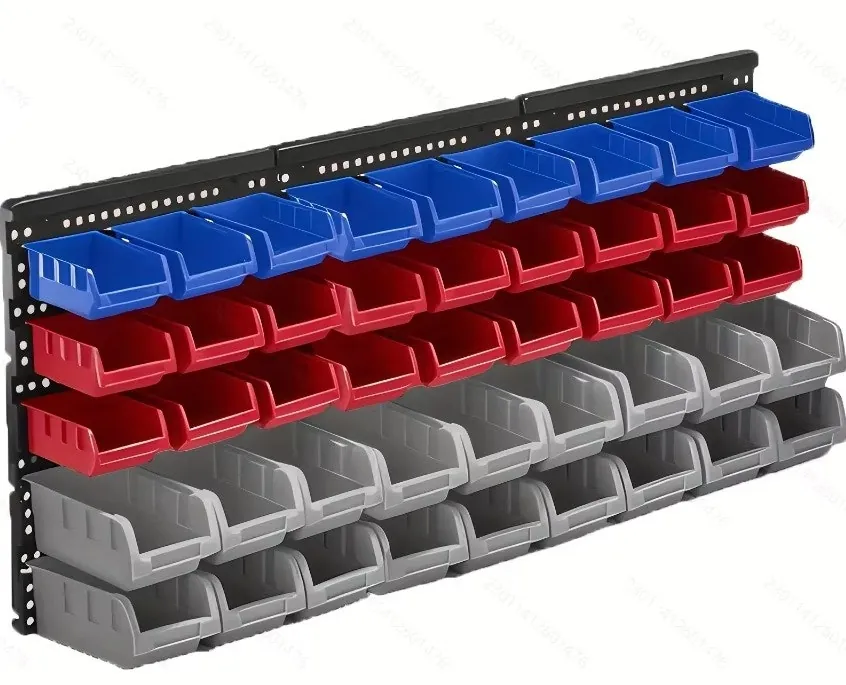 45-Bin Wall Mounted Storage Rack Organizer w/ 3 Wall Panels