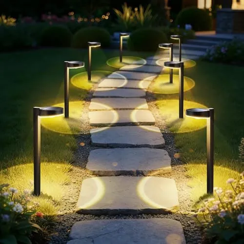 APONUO 3CCT Solar Pathway Outdoor Lights w/ Spot Lens 12-Pack