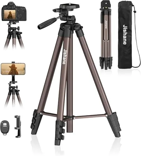Jishane 71-Inch Camera & Phone Tripod w/ Remote