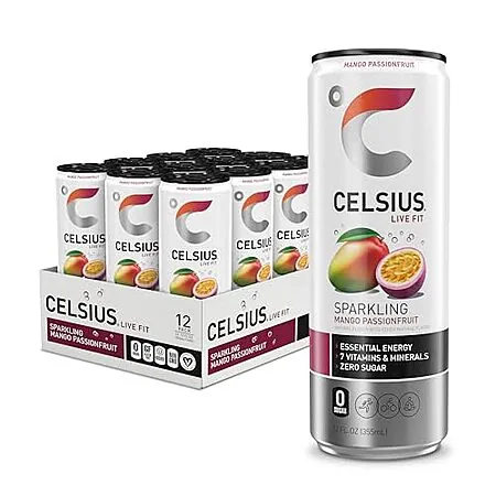 12-pk 12-oz CELSIUS Functional Essential Energy Drink (Sparkling Mango Passionfruit)