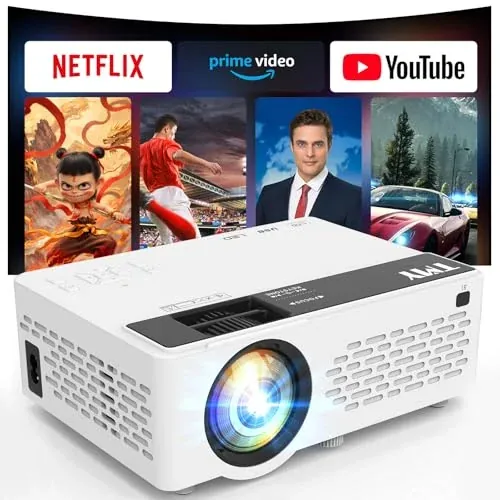 TMY 1080P Mini Projector with Built-in Netflix, 2-way Bluetooth, WiFi6