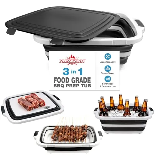XL Collapsible BBQ Prep Tub with Cutting Board
