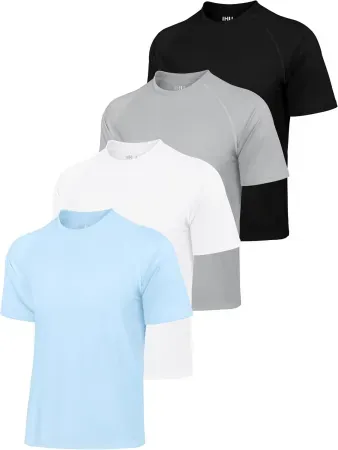 4-Pack IHU Men's Rash Guard Swim Shirts