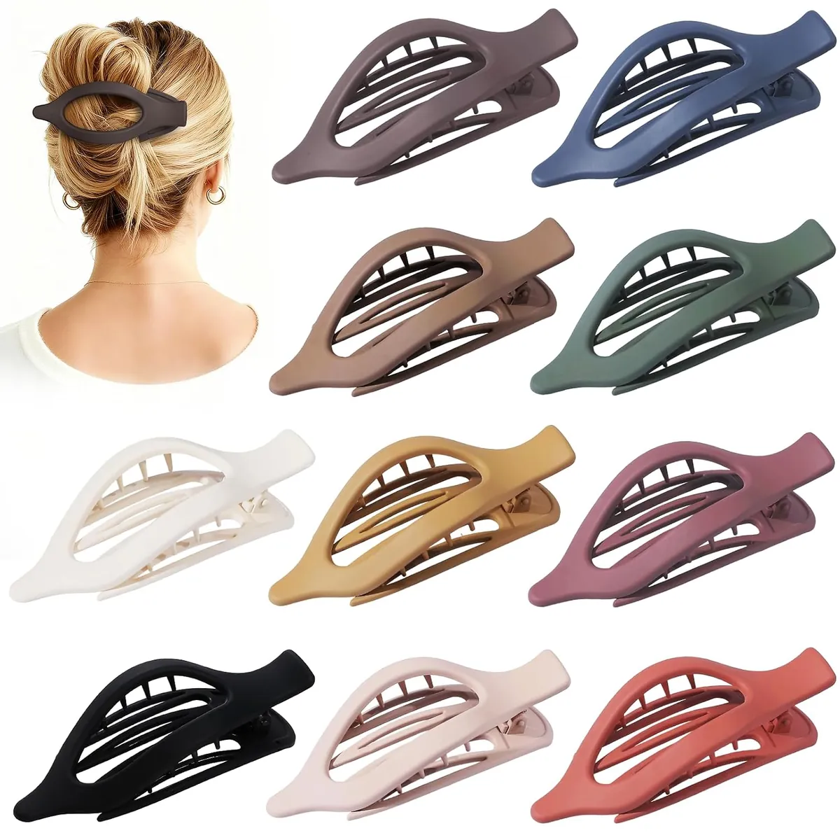 Sisiaipu Flat Hair Clips 10-Pack