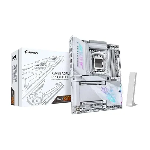 GIGABYTE X870E AORUS PRO X3D ICE AMD AM5 LGA 1718 ATX Motherboard
