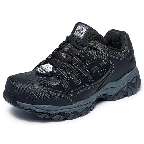 Skechers Men's Cankton Slip-in Steel Toe Lace Up Workplace Safety Shoe