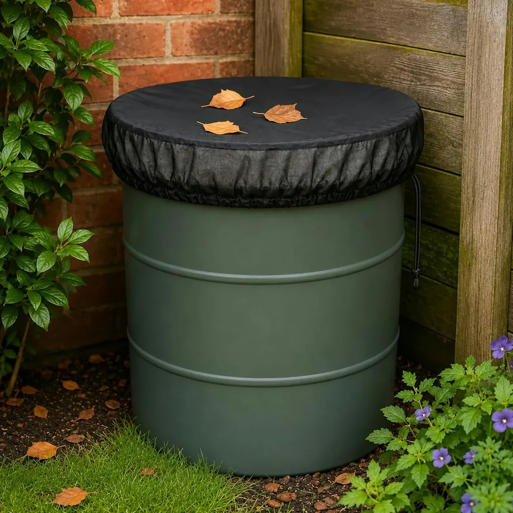 Adjustable Mesh Cover for Rain Barrels