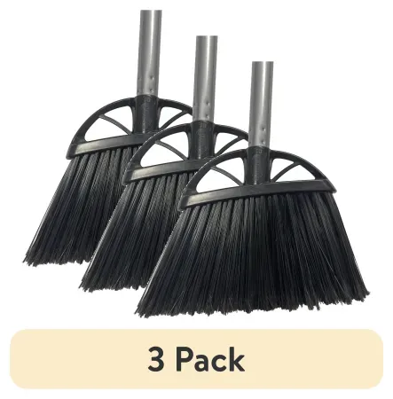 3-Pack 10" Reynera Angle-Cut Poly-Bristle Broom