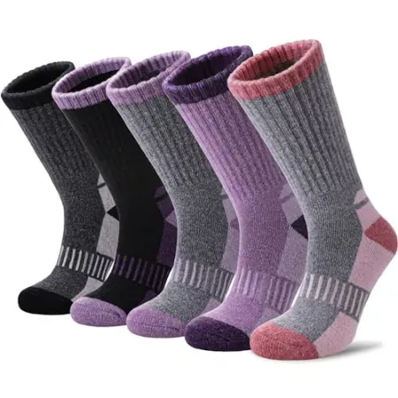 5-Pairs Yebing Merino Women's Wool Thermal Boot Socks