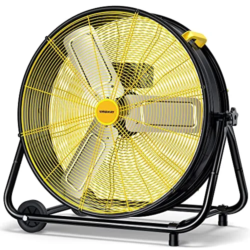 VAGKRI 27" 360° Tilt Industrial High Velocity 3-Speed Drum Fan