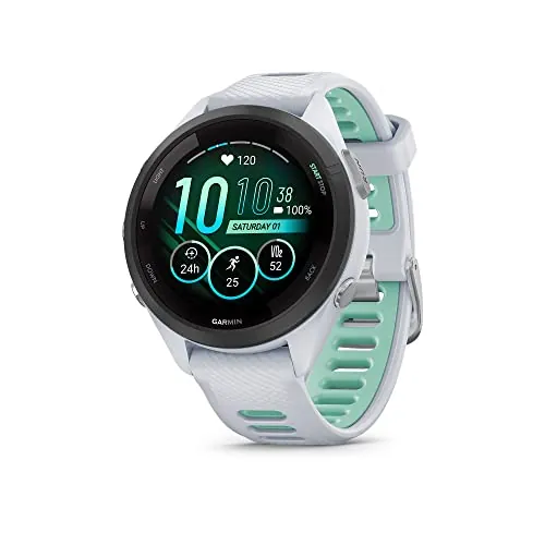 Garmin Forerunner 265S Running Smartwatch 42mm Whitestone/Neo Tropic