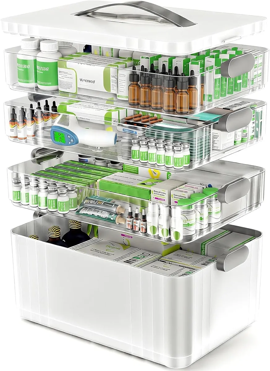 ARSTPEOE 4-Tier Extra Large Medicine Organizer