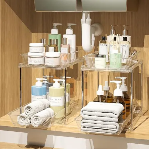 Sevenblue 2-Pack 2-Tier Under Sink Organizer with Pull Out Drawers