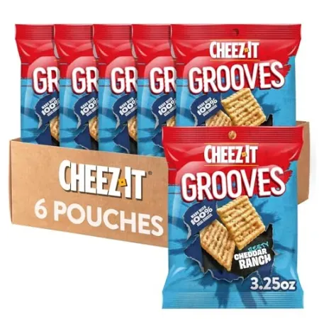 6-Pack Cheez-It Grooves Crunchy Cheese Crackers (3.25 oz each)