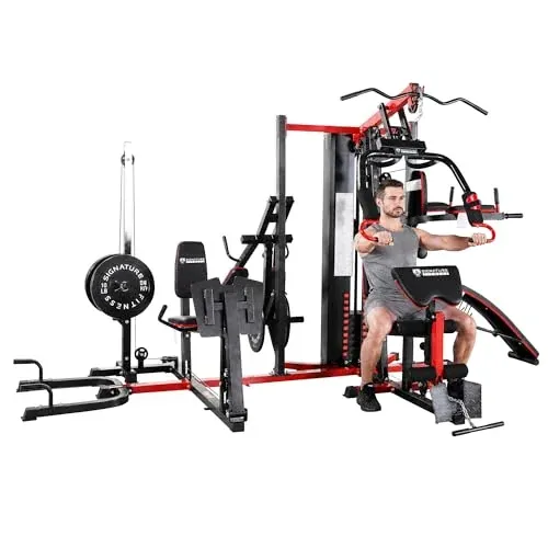 Multifunctional Home Gym System Workout Station 122.5LB Weight Stack