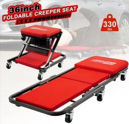 Lafati 36" 2-in-1 Foldable Creeper Seat / Stool