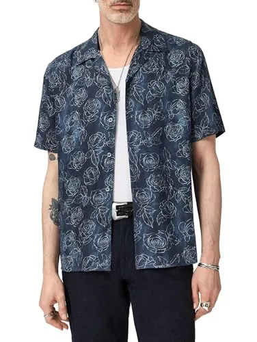 John Varvatos Men's Dan Camp Collar Shirt