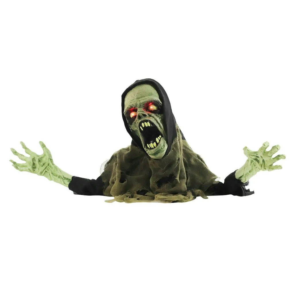 Haunted Hill Farm 21" Touch-Activated Zombie Groundbreaker Halloween Animatronic