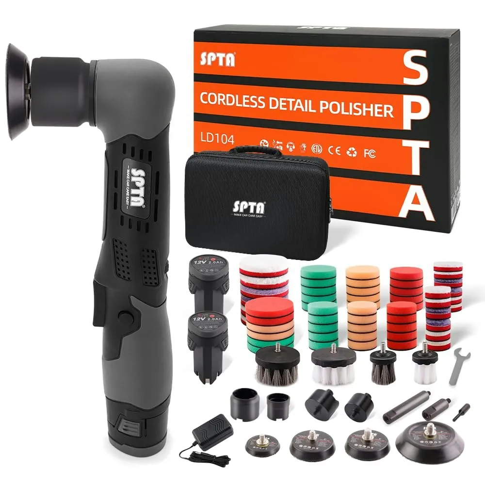 12V Cordless Mini Polisher w/ Polishing & Wool Pads