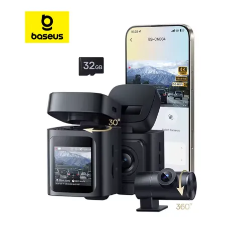 Select Accts: Baseus VD1 Pro Solar 4K Front & 1080p Rear Dual Dash Cam w/ STARVIS Sensor